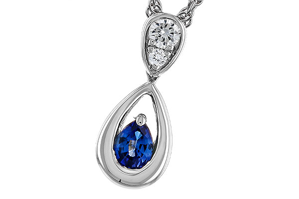 A311-48955: NECKLACE .21 SAPPHIRE .27 TGW (4x3 SAPP)