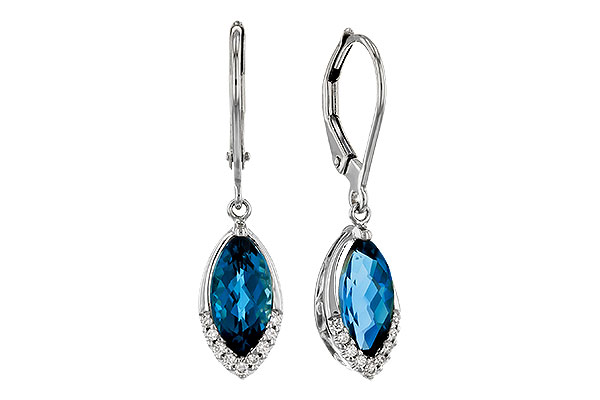 A311-53537: EARR 2.42 TW LONDON BLUE TOPAZ 2.50 TGW (9x5MM MQ)