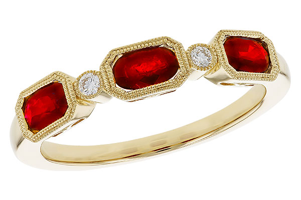 B311-48037: LDS WED RG .72 RUBY .77 TGW (4x3MM RUBY)