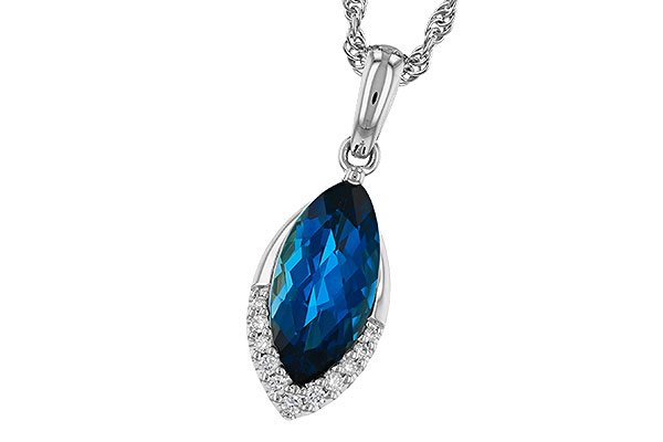 B311-53537: NECK 2.14 LONDON BLUE TOPAZ 2.20 TGW (12x6MM MQ)