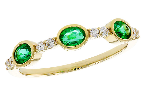 B311-54364: LDS WEDDING RG .46 TW EMERALD .58 TGW