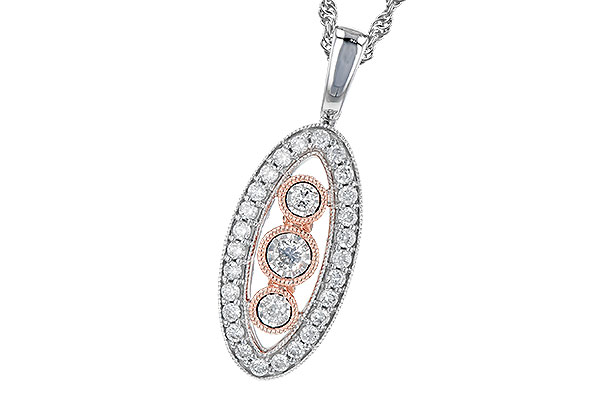 C309-70809: NECKLACE .34 TW (K309-65345 IN WHITE WITH ROSE BEZELS)