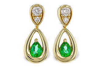 C311-49864: EARRINGS .20 EMERALD .32 TGW (4x3 EMER)