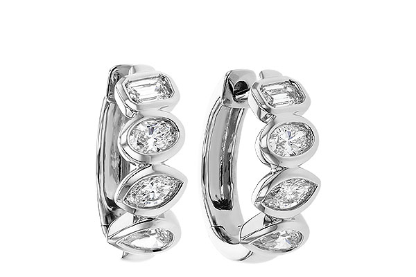 C312-37091: EARRINGS .68 TW FANCY CUT DIAS
