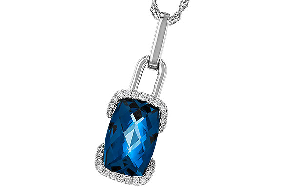 E311-54391: NECK 3.75 LONDON BLUE TOPAZ 3.90 TGW (12x8MM LBT)