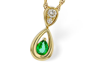 F311-49864: NECKLACE .10 EMERALD .16 TGW (4x3 EMER)