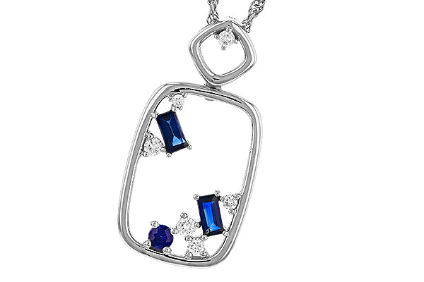 G311-51673: NECKLACE .35 TW SAPPHIRE .46 TGW