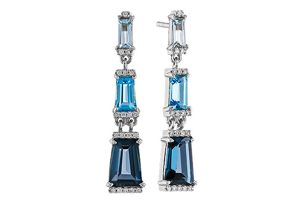 H311-49845: EARRINGS 2.55 BLUE TOPAZ 2.62 TGW