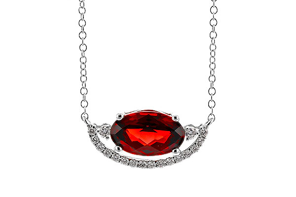 M311-48054: NECKLACE 1.94 GARNET 2.08 TGW (10x6MM GAR / 18")