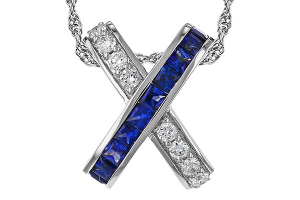 M311-54390: NECKLACE .60 TW SAPPHIRE .77 TGW